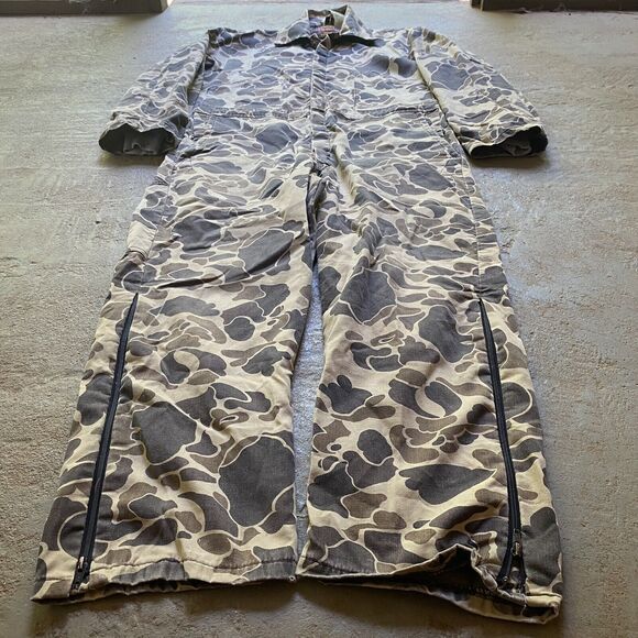 Walls Blizzard Pruf Duck Camo Coveralls Mens Large Hunting Warm - Picture 3 of 14